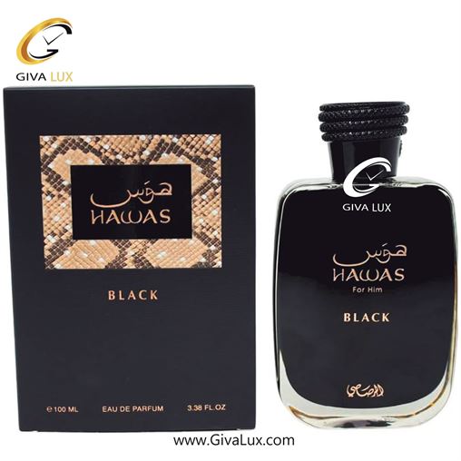 ادو پرفیوم مردانه رصاصی | Rasasi اورجینال مدل Hawas Black | هوس بلک حجم 100 میل